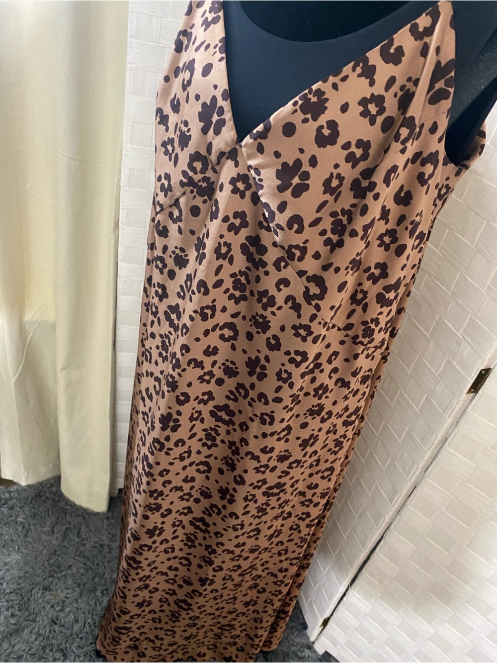 Leopard Print Slip Maxi Dress in Brown and Black XXL - Picture 9 of 9